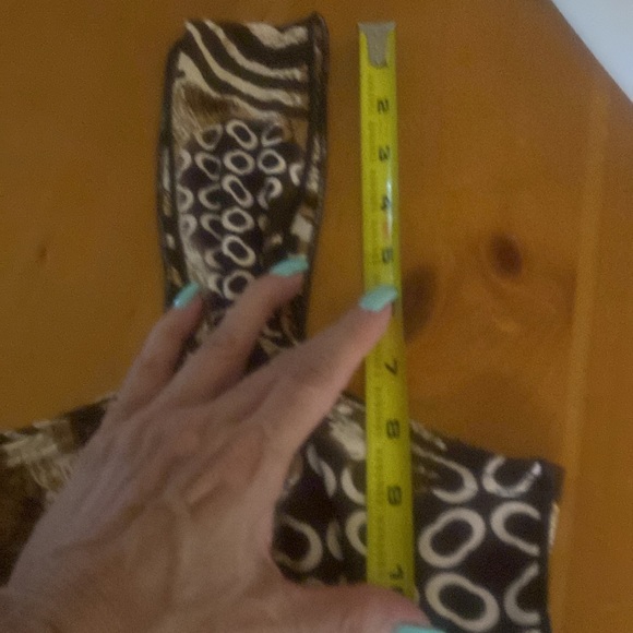 Nineties Scoop Neck Tiger Stripe Sleeveless Dress Fit and Flare Women XL Vintage - Picture 10 of 15